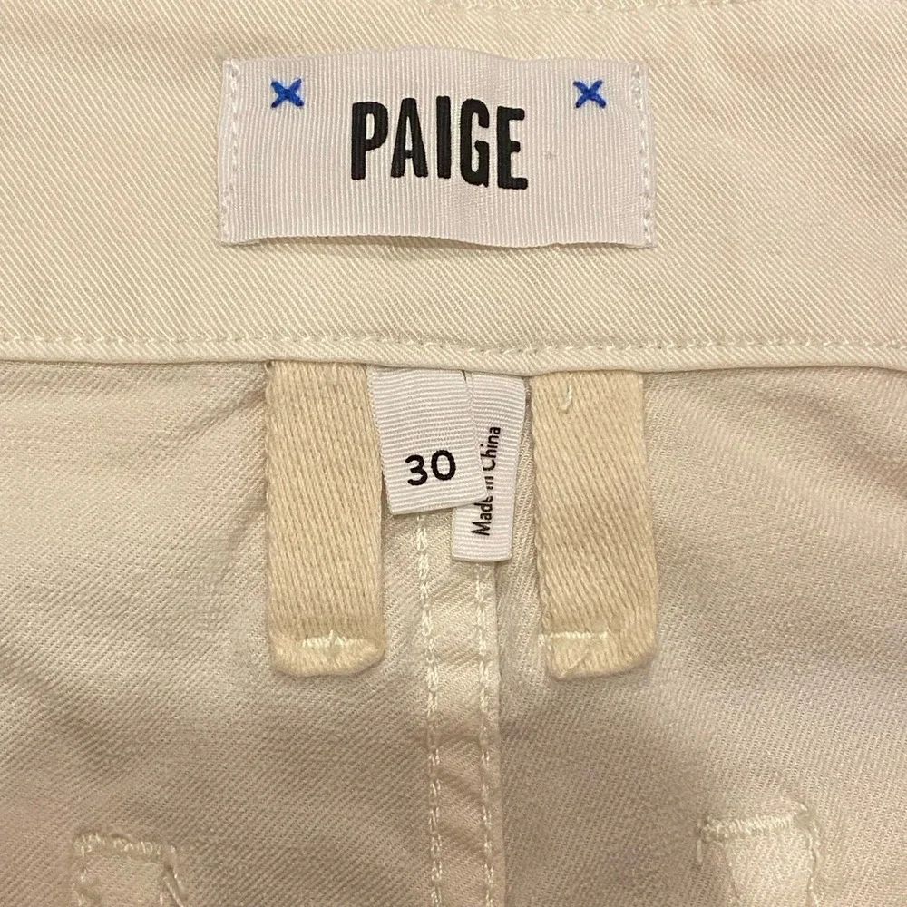 Paige Anessa shorts‎ with Trapunto Tie belt Ivory size 30 women's Boho Prep